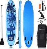 Goplus 9.8'/10'/11' Inflatable Stand Up Paddle Board, 6.5” Thick SUP with Premium Accessories and Carry Bag, Wide Stance, Bottom Fin for Paddling, Surf Control, Non-Slip Deck, for Youth and Adult