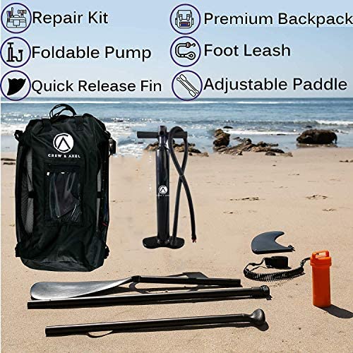 Pump Paddle with Mesh Black Crew & Axel Stand Up Paddle Board Bag to Carry SUP Fins for Models CX106 CX107 CX108 