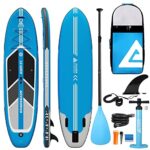 Leader Accessories 10'6" Inflatable Stand Up Paddle Board with Fins (6" Thick) with Premium SUP Accessories, Adjustable Paddle, ISUP Backpack, Non-Slip Deck, Hand Pump w/Gauge