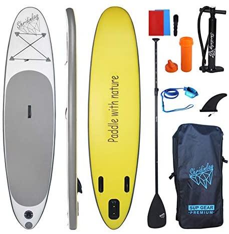 Shridinlay Inflatable Stand up Paddle Board, 4.7 inch Thick Non-Slip Deck with Free Premium SUP Accessories & Backpack for Beginner and Professional
