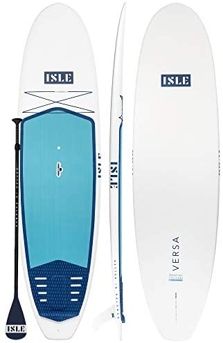 ISLE Versa Rigid Stand Up Paddle Board & SUP Bundle Accessory Pack — Hard Board Lightweight Epoxy SUP — 215 Pound Capacity, 10’5” Long x 32" Wide x 4.5” Thick