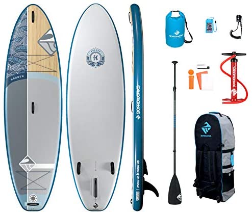 Boardworks SHUBU Kraken All-Water/Surf Inflatable Stand-Up Paddle Board (iSUP) | SUP Package Includes Pump, Three Piece Paddle and Roller Bag (SUP)