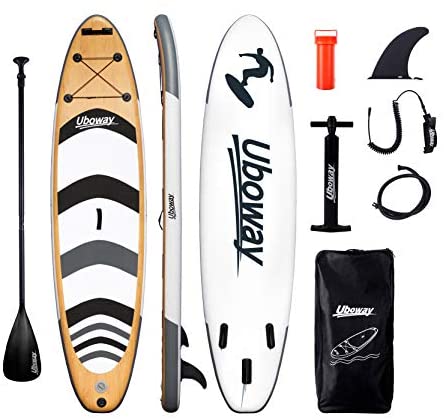 Inflatable Paddle Boards Stand Up: 10/11 feet SUP with Adjustable Paddle Backpack Pump Leash Fin Youth Adults Standup Paddleboard