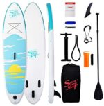 SEASEESUP Inflatable Stand Up Paddle Board for Adults Youth and Kids, 10’ Blow Up Boards Surfboard with SUP Accessories Adj Paddle, ISUP Backpack, Pump, Leash for All Levels of Surfing