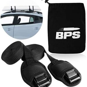 BPS 'No Scratch' 2 Pieces Premium Roof Rack CargoTie Down Straps for Surfboards, SUP Paddle Boards, Kayaks, Canoes - Available from 12 to 16 feet - Choose Bag