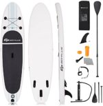Goplus Inflatable Stand up Paddle Board, Surfboard with Premium SUP Accessories, Adjustable Aluminum Paddle, Leash, Carry Bag, Hand Pump, Removable Fin for All Skill Levels, 6" Thick