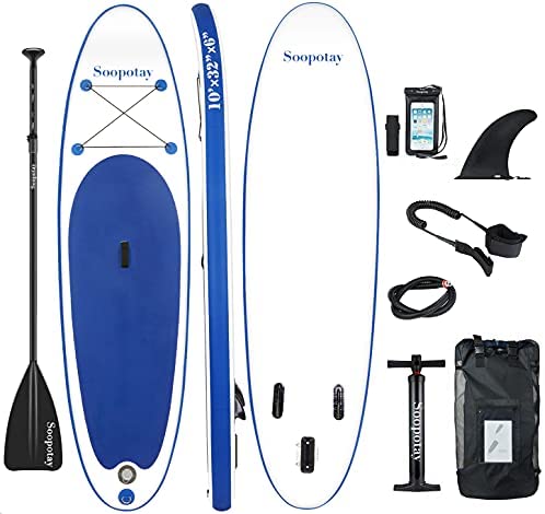 iSUP Package with All Accessories Inflatable SUP Board Soopotay Inflatable SUP Stand Up Paddle Board 