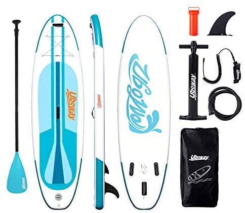 Inflatable Paddle Boards Stand Up: 10/11 feet SUP with Adjustable Paddle Backpack Pump Leash Fin Youth Adults Standup Paddleboard