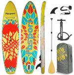 FBSPORT Premium Inflatable Stand Up Paddle Board (6 inches Thick) with SUP Accessories & Carry Bag | Wide Stance, Surf Control, Non-Slip Deck, Leash, Paddle and Pump, Standing Boat for Youth & Adult