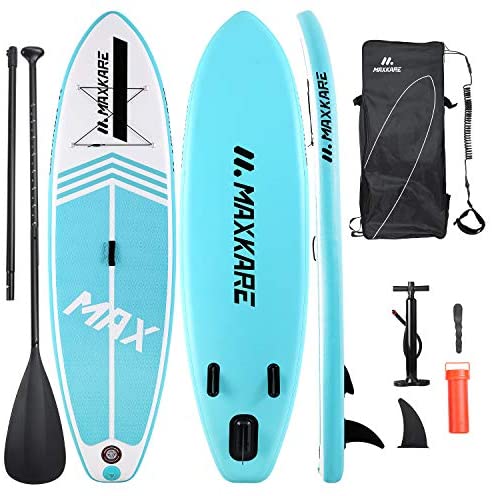MaxKare 【Limited Time Promotion Inflatable Paddle Board Stand Up Paddle Board SUP with Premium Accessories&Non-Slip Deck ISUP Backpack Paddle Leash Pump Paddle Board for Fishing for Adult & Youth