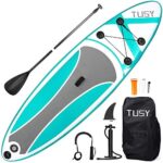 TUSY Inflatable Stand Up Paddleboards 10.6'/10' with SUP Accessories Travel Carry Bag, Non-Slip Deck Adjustable Paddles, Leash and Fin for Paddling Surf