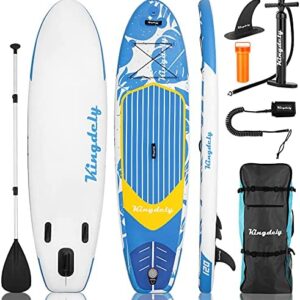 Inflatable Stand Up Paddle Board (6 inches Thick), SUP Paddle Board with Durable Backpack for beginners, Wide Stance, Surf Control, Non-Slip Deck, Leash, Paddle and Pump,10ft Blue Sup PaddleBoard