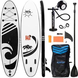 HIJOFUN Premium Inflatable Stand Up Paddle Board 10'6"×32"×6" Ultra-Light Standing Boat for Youth & Adult with Non-Slip Deck, Stand Up Paddle Board, Adj Paddle,Pump,Travel Backpack,Leash