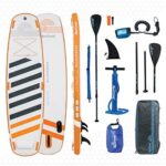 AQUAPLANET WILDERNESS SUP Inflatable Stand Up Paddle Board Kit | 6” Thick | 10’ Long | Adjustable Paddle | Carry Backpack | Dual-Action Pump | Ankle Safety Leash | Repair Kit | Waterproof Dry Bag