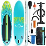 GOOGO 10'6"x32"x6" 330lbs Capacity All-Around Inflatable Sup Stand Up Paddle Boards for All Skill Levels - Stable,Durable and Lightweight SUP with Paddle Board Accessories & Carry Bag