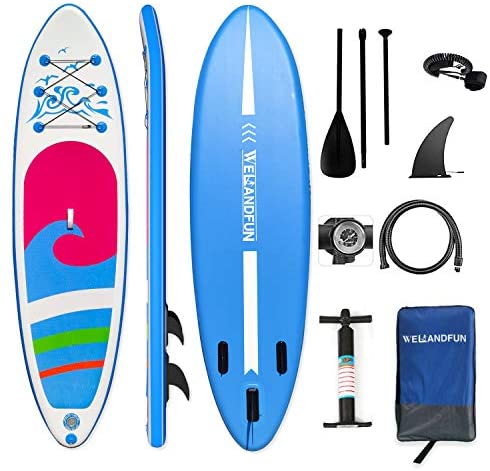 FittingRun Inflatable Stand Up Paddle Board with Durable SUP Accessories & Carry Bag 320X76X15 CM 