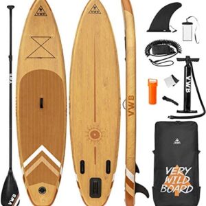 VWB Inflatable Stand Up Paddle Board (11'×33"×6") SUP Board Accessories with Non-Slip Deck Backpack Waterproof Bag Adj Paddle Board Manual Air Pump Leash Caudal Fin Adj Paddle for Youth & Adult