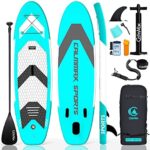CalmMax Inflatable Stand Up Paddle Board - 10'6"×32"×6" Portable Inflatable SUP Board with Premium Non-Slip Deck, Paddle, Pump, Backpack - Ideal for Youth Adult Have Fun in River, Oceans and Lakes