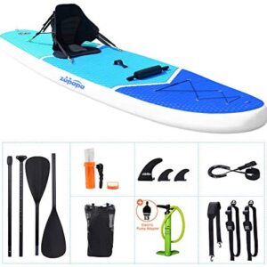 Zupapa 2021 Upgrade 10FT SUP Paddle Boards 350LBS Weight Capability with Stand Up Board Inflatable Seats 3-Year Warranty Provided