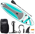 TUSY Inflatable Paddle Boards 10' Inflatable Paddleboards with All SUP Accessories Paddle, Hand Pump, Carry Bag, Drop Stitch, Traveling Board for Surfing