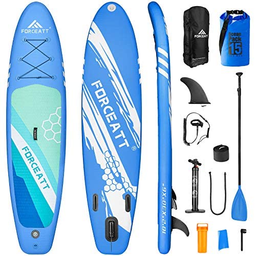 15L Waterproof Bag and Detailed User Manual Forceatt Inflatable Paddle Boards for Adults,10'2 and 11' SUP Boards,Paddle Boards for All Skill Levels Include Beginner,Equipped 64 to 85 Paddle 