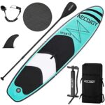 AECOJOY 10'6×32"×6" Inflatable Stand Up Paddle Board for All Skill Level, Surf Board with Adjustable Paddle, Non-Slip Deck Bonus Waterproof Bag, Leash, Paddle, Hand Pump & Backpack