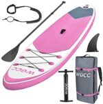WGCC Stand Up Paddle Board Inflatable 10'5"x32"x6" Premium Ultra-Light Blow Up Inflatable Paddle Boards, Non-Slip Deck Pad Youth & Adult Standing Boat SUP Accessories | Carry Bag