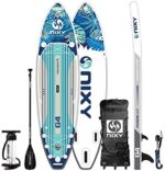 NIXY Newport Paddle Board All Around Inflatable SUP 10'6" x 33” x 6” Ultra-Light Stand Up Paddleboard Built with Dual Layer Woven Drop Stitch Includes Carbon Hybrid Paddle, Pump, Bag & More
