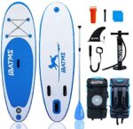 IBATMS Inflatable Stand Up Paddle Board |7’6” x 30" x 4"| with Premium SUP Accessories & Backpack, Non-Slip Deck，Waterproof Bag, Leash, Fin，Paddle and Hand Pump Youth & Adult (lanse02)