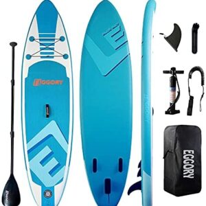 EGGORY Inflatable Stand Up Paddle Board,10'x 31"x 6" | SUP Surfboard with Premium SUP Accessories & Backpack, Adj Paddle, Pump, Leash, Valve Adjuster | Youth & Adult Surfing Boat