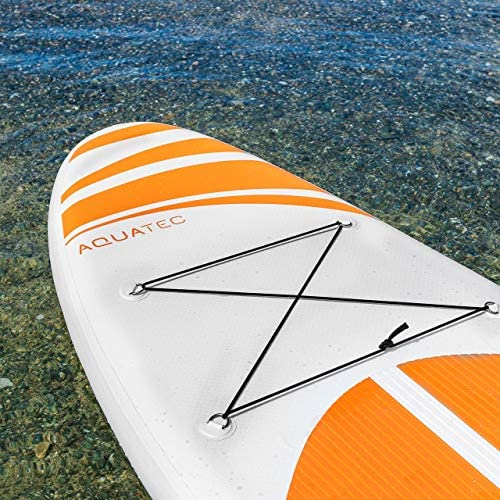 Adjustable Paddle AQUATEC Inflatable Paddle Boards Dual Pump PVC Backpack 6” Thick Stand Up Board 