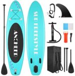 ANCHEER Inflatable Stand Up Paddle Board, Surfing SUP Boards,11' Double Layer Touring iSUP, Bottom Fin for Paddling & Surf Control, Adj Paddle, Leash, Pump and Backpack, Non-Slip Deck, Youth & Adult