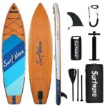 Surfwave Inflatable Paddle Board, 11'×33'' Stand Up SUP Board W/Camera Mount, 5L Waterproof Bag, Floatable Paddle, 5MIN Fast Inflate, Ideal for Beginners & Expects, Fresh or Salt Water