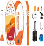 Bessport Inflatable Paddle Boards, 10'2" / 11' Stand UP Paddle Board for All Skill Levels, SUP/ISUP with Non-Slip Deck, Floating Paddle, Waterproof Bag, Hand Pump & Leash for Youth & Adults