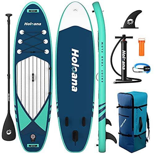 ISSYAUTO Stand Up Paddle Board Inflatable SUP 10'6"×31"×6" Ultra-Light Inflatable Paddle Boards, Non-Slip Deck Pad, with Backpack, Leash, Paddle and Hand Pump