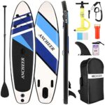 Floating Paddle Yoga Board SUSIEBAY Inflatable Stand Up Paddle Boards Traveling Board for Surfing Backpack Board Carrier Drop Stitch Waterproof Bag Hand Pump