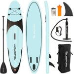 TELESPORT Paddle Boards 11' x 33"x6" Inflatable Stand Up Paddleboard for Adult, Blow Up SUP Board, 350lbs Weight Capacity with Full Accessories