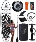 Inflatable Paddle Board, 10'6"x33"/31"x6" Stand Up Paddle Board, Durable SUP Accessories, Manual Pump, Bottom Fin, 3-Piece Aluminum Paddle, Non-Slip Deck Waterproof Bag Paddle Board for Adults