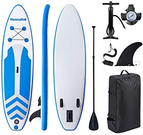 Inflatable Stand Up Paddle Board Inflatable Paddle Board 10'×30"×6" Free Premium SUP Accessories & Backpack, Non-Slip Deck,Leash,Adjustable Paddle and Hand Pump for Surfing Yoga Standing