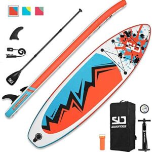Swonder Inflatable Stand Up Paddleboard - 17.2lb Ultra-Light Paddle Board, Stable Non-Slip Deck, 275lb Max Weight - SUP Complete Kit w/Backpack, Adjustable Paddle, Pump, and Ankle Leash