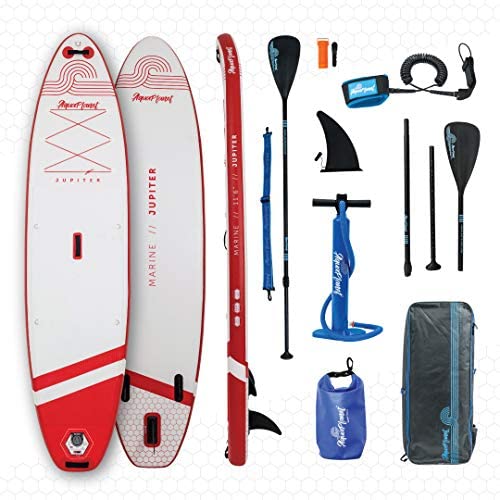 Aquaplanet JUPITER SUP Inflatable Stand Up Paddle Board Kit | 6” Thick | 11’6” Long | Adjustable Paddle | Carry Backpack | Dual-Action Pump | Ankle Safety Leash | Waterproof Dry Bag