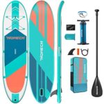 Homech Stand Up Paddle Board 10’10 × 32” × 6” All Round iSUP Paddleboarding with Dual Chamber Hand Pump for SUP Racing Touring Fishing Water Yoga All Skill Levels