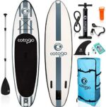 rolimate Inflatable Stand Up Paddle Board, with All SUP Accessories 6 Inches Thickness Wide Stance Bottom Fin for Paddling (Black)