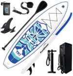 FunWater Inflatable 10'6×33"×6" Ultra-Light (17.6lbs) SUP for All Skill Levels Everything Included with Stand Up Paddle Board, Adj Paddle, Pump, ISUP Travel Backpack, Leash, Waterproof Bag