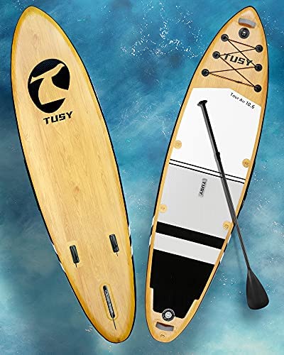 TUSY Inflatable Paddle Board SUP Backpack Removable Bottom Fins for Paddling Surf Control Camera Mount Stand Up Paddle Boards for Adults Paddleboards with SUP Accessories 