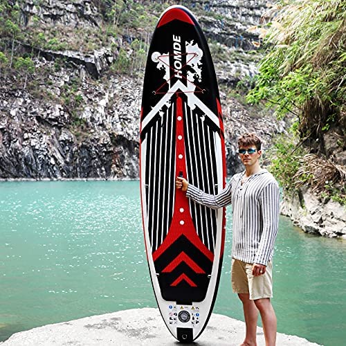 Homde Paddle Board 10’ x 30’’ x 6’’ Inflatable Stand Up with SUP Accessories & Carry Bag | Bottom Fin for Paddling, Surf Control, Non-Slip Deck, Adjustable Paddle and Hand Pump