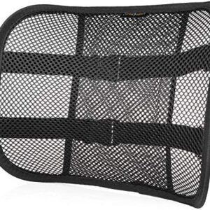 Go Lumbar Support Mesh Back Cushion for Car Seat Desk Office Chair [UPGRADE VERSION WITH STRAP], Recommended by Chiropractor Dr. Jose Guevara for Orthopedic Driving Comfort and Posture Support, Black