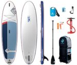 Boardworks SHUBU Solr Inflatable Standup Paddle Board (iSUP) | SUP Package Includes Rolling Backpack, Pump and Three Piece Paddle | 10'6