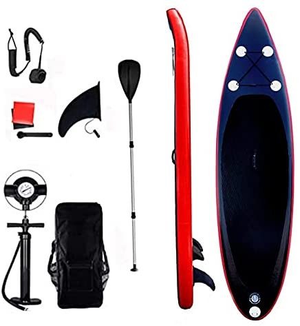 Yingbao 10ft Inflatable Stand Up Paddle Board Thick Non-Slip EVA Deck Surfing Board with Hand Pump,Lightweight Paddle,Backpack,Leash,Fin,Repair Kit|Beginner Adult Yoga Fishing River Lake Sea