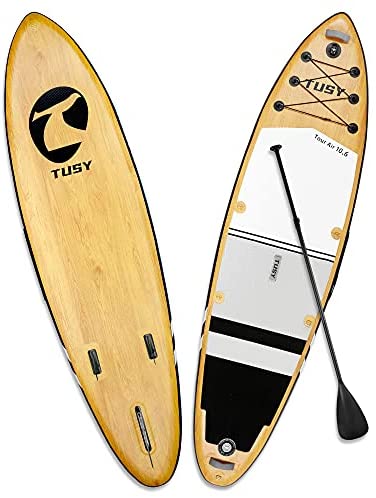 Non-Slip Deck Pump for Youth TUSY Stand Up Paddle Board Inflatable SUP Blow Paddle Boards 10.6 Accessories with Backpack Adjustable Paddles 